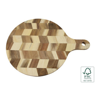 No brand snij-serveerplank acaciahout met ophangoog 40x30x1.4 cm