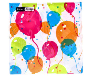 Servetten splash balloons 33x33 cm | 4 stuks