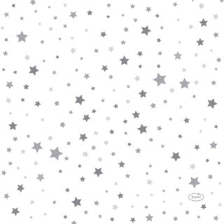 Load image into Gallery viewer, Duni servetten silver stardust 33 x 33 cm | 12 stuks
