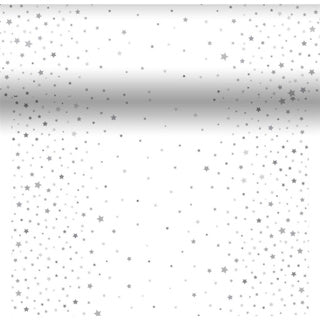 Duni 3-in-1 xmas star silver stardust 40 x 480 cm | 2 stuks