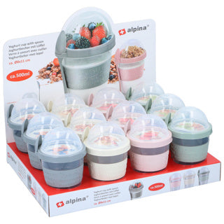 ギャラリービューアに画像をロードする, Yoghurtbeker met deksel en lepel | 12 stuks
