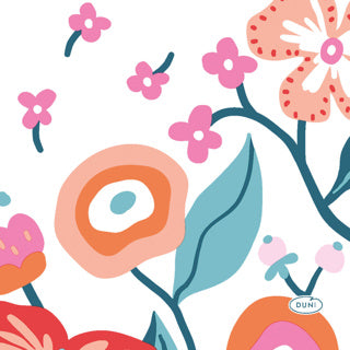 Duni servetten vibrant bloom 24x24 cm | 12 stuks