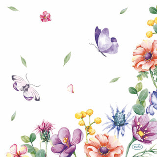 Duni servetten breezy butterflies 33x33 cm | 12 stuks