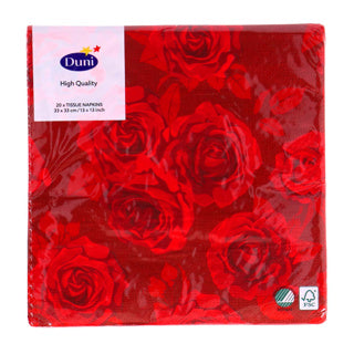 Duni servetten rich roses 33x33 cm | 12 stuks