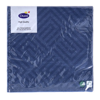 Duni servetten mosaic dark blue 33x33 cm | 12 stuks