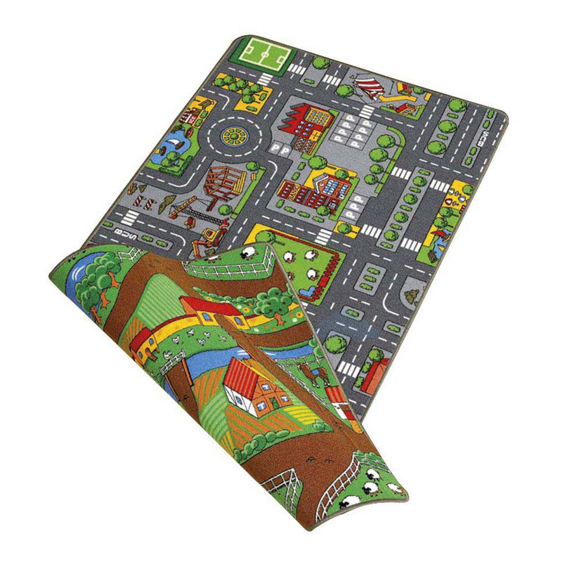 Load image into Gallery viewer, Speelkleed duoplay omkeerbaar stad en boerderij, 67x100cm
