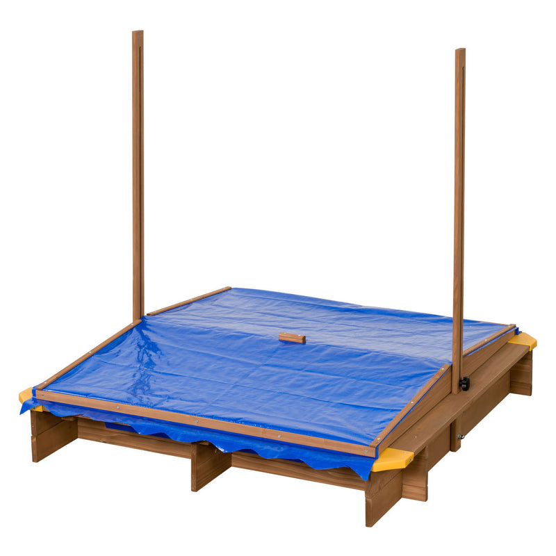 Load image into Gallery viewer, Swingking houten zandbak met waterbakken en afdekzeil
