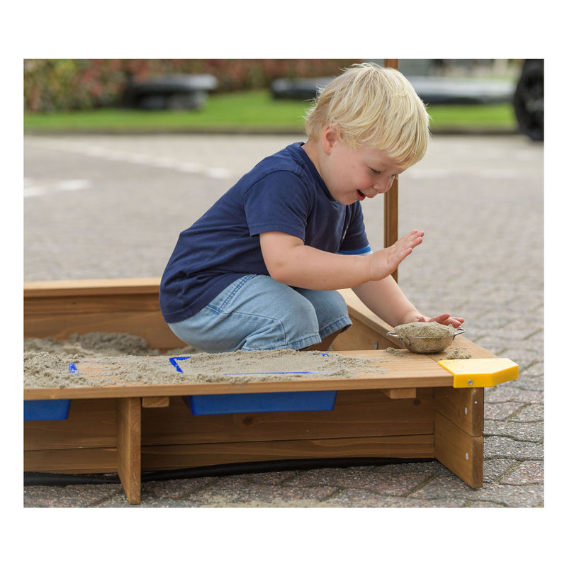 Load image into Gallery viewer, Swingking houten zandbak met waterbakken en afdekzeil
