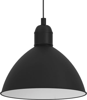 Eglo priddy hanglamp - e27 - ø 30,5 cm - zwart|wit - staal