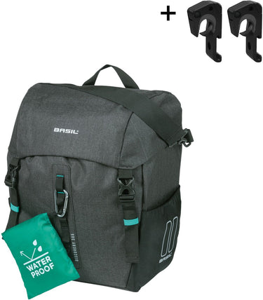Basil Discovery 365D enkele fietstas L - sportieve, lichtgewicht enkele fietstas - 20L - zwart melee