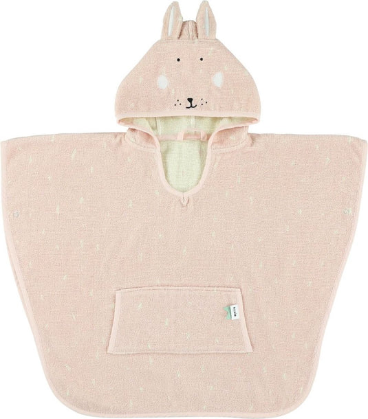 Trixie poncho - mrs. rabbit - 100% biologisch katoen - badcape kind met capuchon - met leuke details