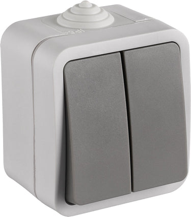 Q-link schakelaar - opbouw - serie - spatwaterdicht ip54 - grijs