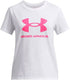 Under armour ua big logo ss unisex sportshirt - wit - roze