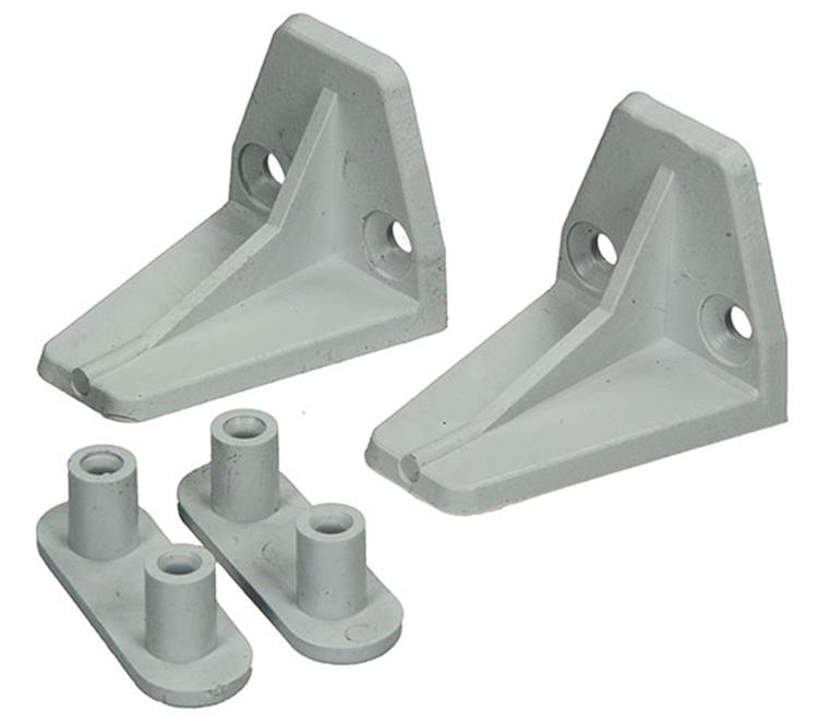 Afbeelding laden in galerijviewer, Mack 1010114 - 2 stoothaken trapezium voor rolluik wit 42mm | 10 stuks
