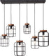 Brilliant gwen - hanglamp - e27 max 6x40w - zwart hout