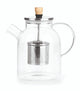 Beem teapot glass, glazen theepot met theefilter – 1,5l, glas bamboo rvs