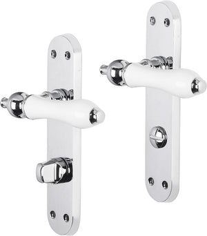 Impresso brisbane kruk met schild ovaal wc63 schroef chroom wit