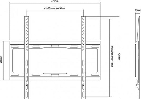 Equip 650310 fixed tv wall mount bracket [1x, 40kg, 32- 55 , 200x200 mm, 400x400 mm, black]