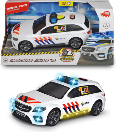 Dickie toys mercedes-amg e43 sos nederlandse politiewagen - 30 cm - licht geluid - speelgoedvoertuig