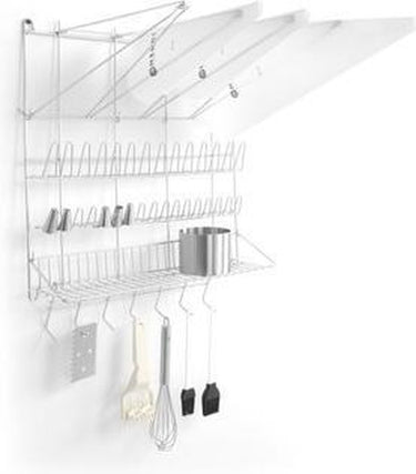 Hendi wandrek voor spuitzakken – 4 uitsteeksels – 31 steunen – 7 haken – roestvast staal – 500x360x560 mm