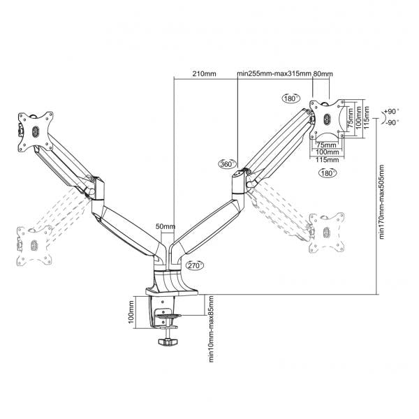 Load image into Gallery viewer, Neomounts nm-d750dwhite tv monitor full motion dual desk gas-spring mount, 2x
