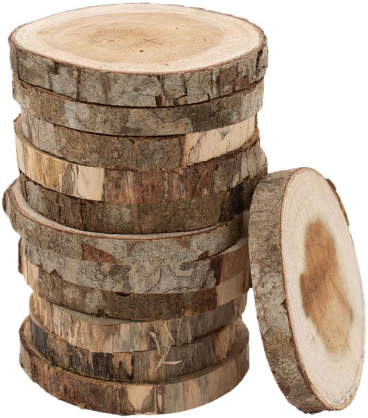 Colorations houten schijfjes knutselset 8-10cm 12 stuks creatief speelgoed.