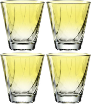 Leonardo twist drinkglas 215ml geel - set 4