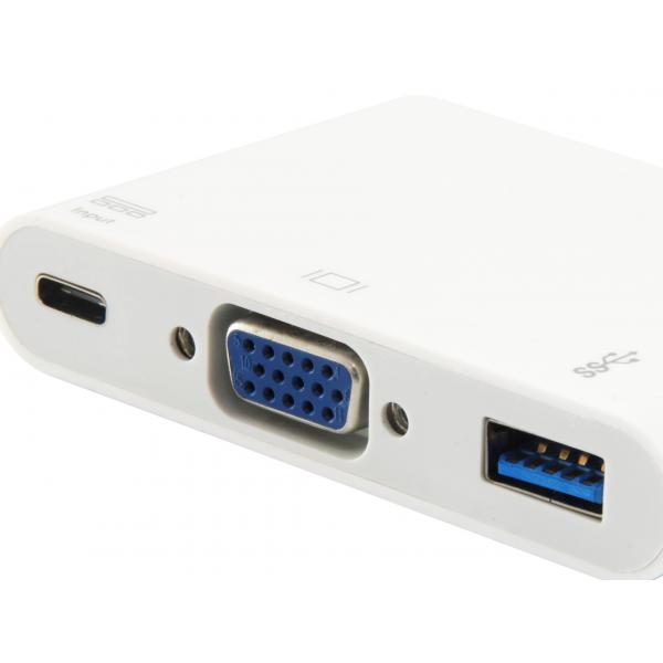 Load image into Gallery viewer, Equip 133462 usb type c to vga female usb a female pd adapter, 1080p, 15cm, white
