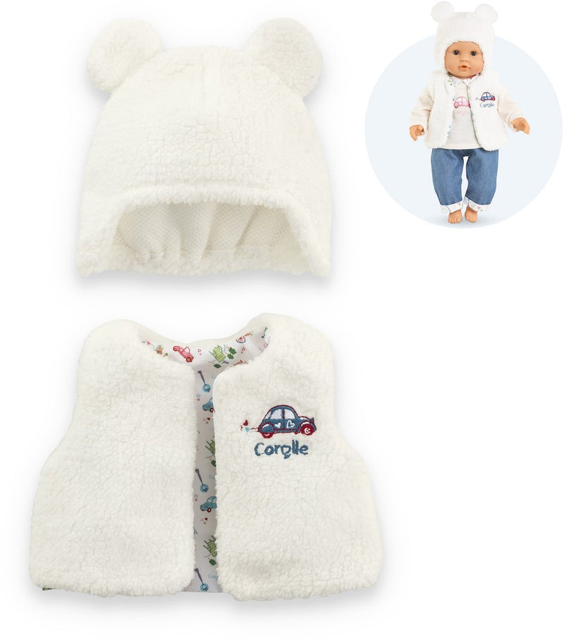Afbeelding laden in galerijviewer, Corolle winterset babypop kleding wit 30cm - poppenoutfit.
