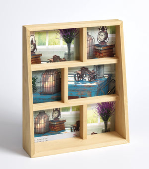 Walther rustic - fotolijst - fotoformaat 3x10x10 cm + 3x10x15 cm - natuur