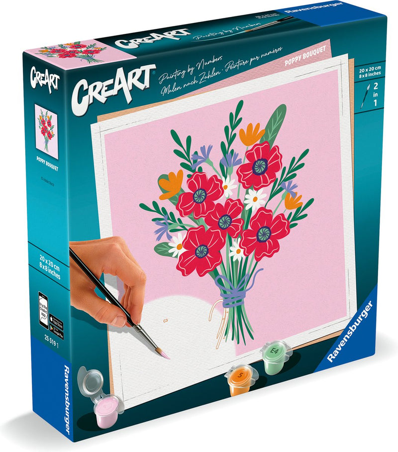 Chargez l'image dans la visionneuse de la galerie, Ravensburger creart schilderen op nummer - klaprozen boeket
