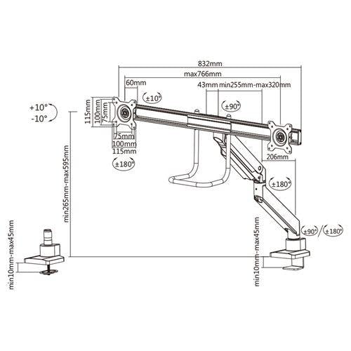 Load image into Gallery viewer, Neomounts nm-d775dxblack flat screen desk mount tv clamp, 8 kg, 10 - 32 ) 100x100 mm, bla
