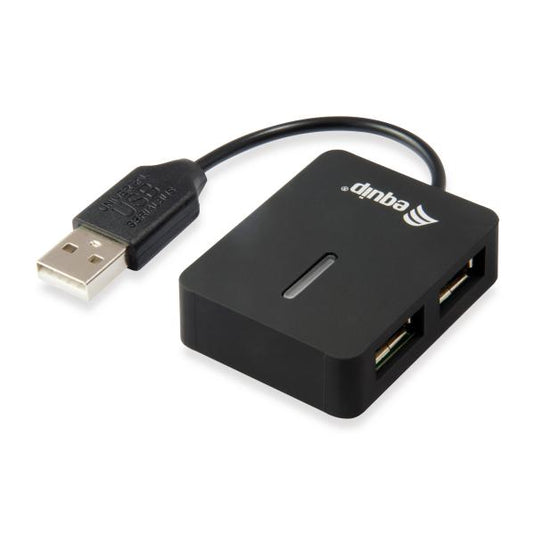 Equip 128952, 4-port travel usb hub, usb 2.0, 480 mbit s, plastic, black