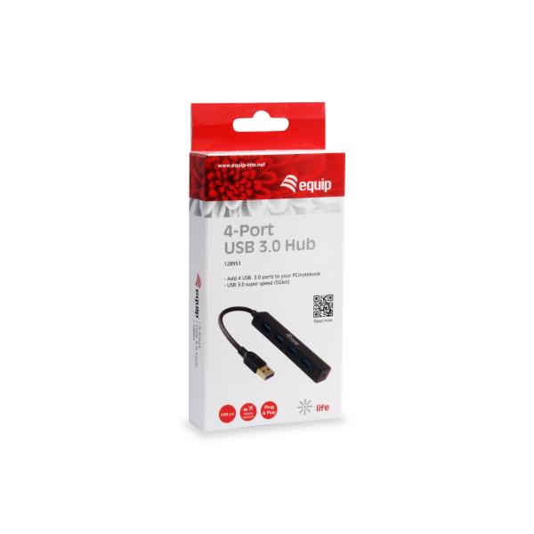 Load image into Gallery viewer, Equip 128953, 4-port usb hub, usb 3.2 gen 1 type-a, 5000 mbit s, black
