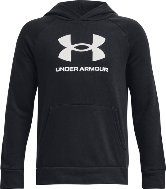 Under armour ua rival fleece bl hoodie unisex sporttrui - zwart - wit