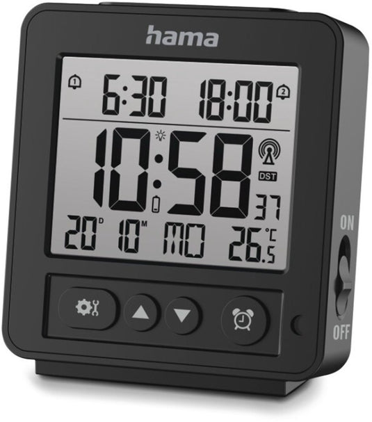 Hama wekker- rhodos - digitale - radiogestuurd- zwart