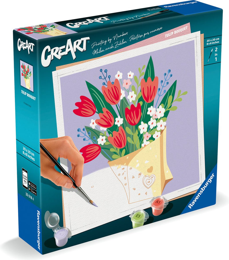 Afbeelding laden in galerijviewer, Ravensburger creart schilderen op nummer - tulpen boeket
