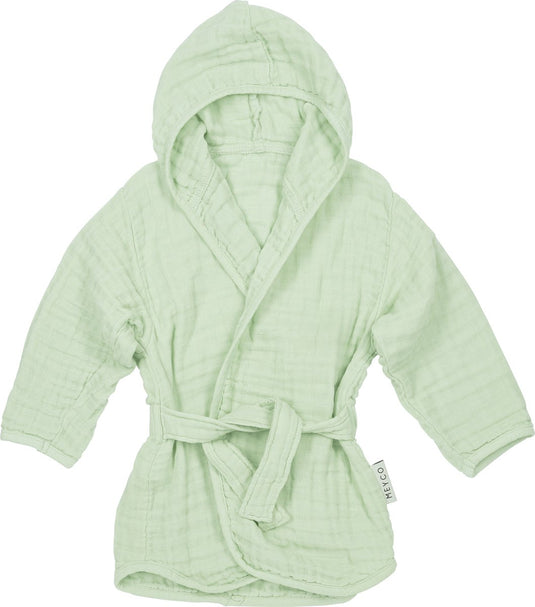 Meyco baby uni badjas - pre-washed hydrofiel - soft green - 86 92