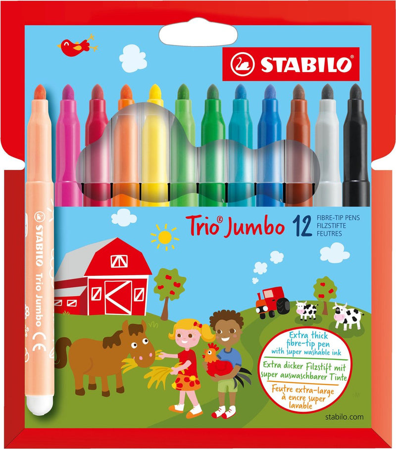 ギャラリービューアに画像をロードする, Stabilo trio jumbo - viltstift - set met 12 stuks
