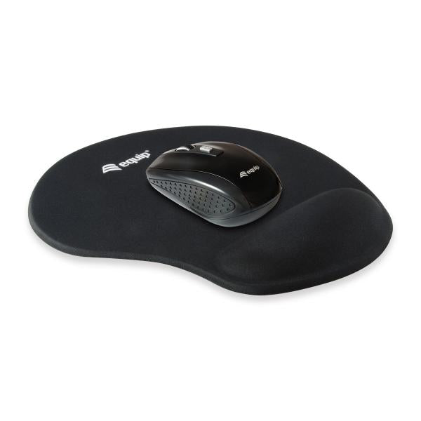 Load image into Gallery viewer, Equip 245014 gel mouse pad, fabric,gel,polyurethane, wrist rest, non-slip base, monotone, black
