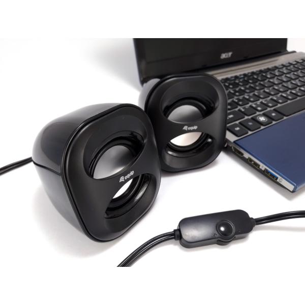 Load image into Gallery viewer, Equip 245330 mini usb speaker, 2.0 channels, wired, 3 w, 90 - 20 hz, 40 o, black
