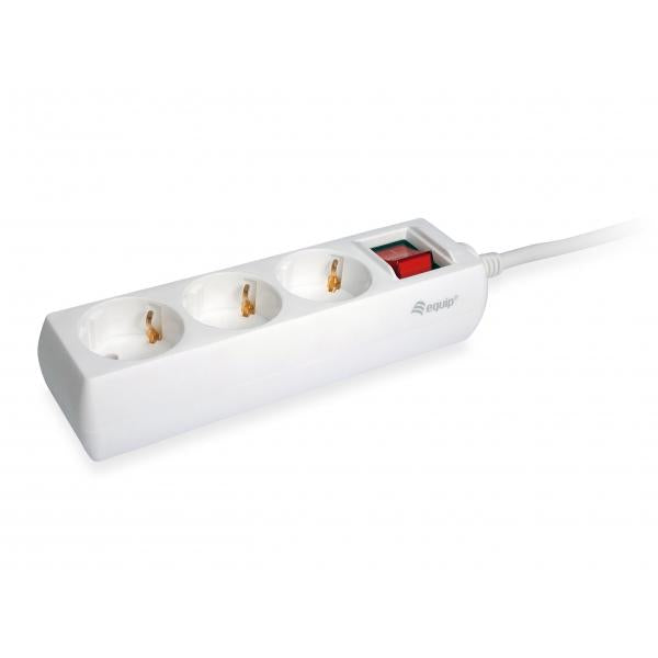 Load image into Gallery viewer, Equip 245551 3-outlet power strip with switch, 3x ac outlet(s) indoor, type f, 1.5 mm², 1.5m, white
