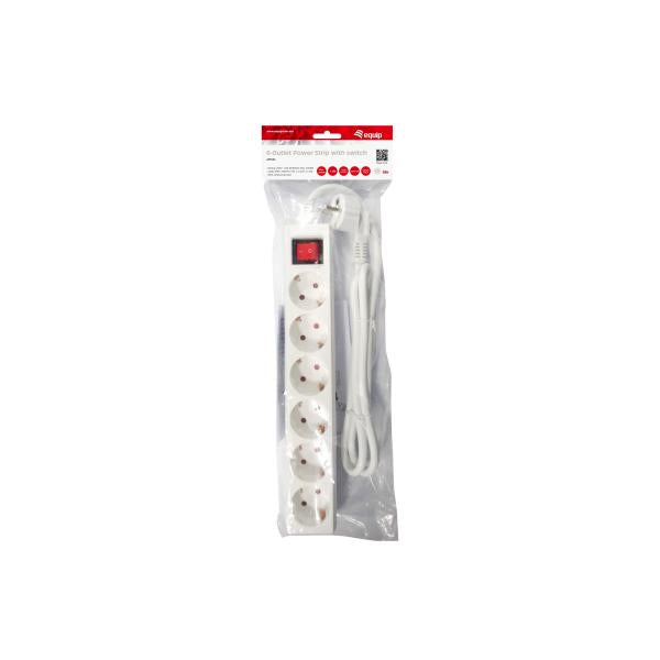 Load image into Gallery viewer, Equip 245552 6-outlet power strip with switch, 6x ac outlet(s) indoor, type f, 1.5 mm², 1.5 m

