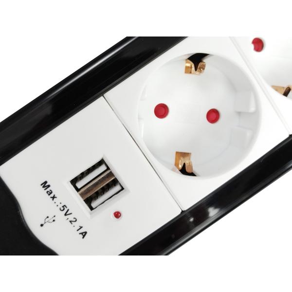 Load image into Gallery viewer, Equip 245553 4-outlet power strip with 2x usb, 4x ac outlet(s) indoor, type f, 1.5 mm², 1.5 m
