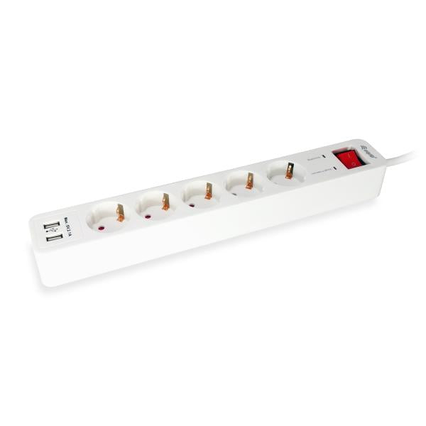 Load image into Gallery viewer, Equip 245554, 5-outlet power strip with 2x usb, 5x ac outlet(s) indoor, type f, 1.5 mm², 1.8 m

