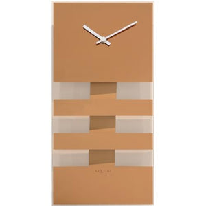 Nextime klok 2855co bold stripes, 38x19 cm, wall, copper