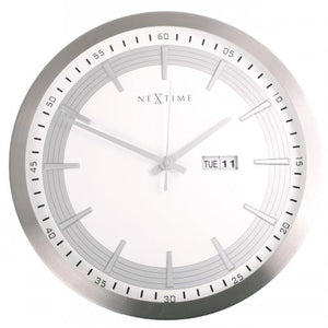 Nextime klok 3009 captain, ø44 cm, wall, white
