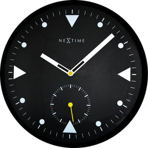 Nextime klok 3049 serious black, ø32 cm, wall, black