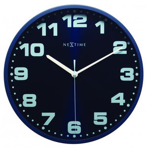 Nextime klok 3053bl dash blue, ø 35 cm, wall, blue