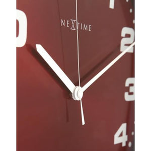 Nextime klok 3053ro dash red, ø35 cm, wall, red silver